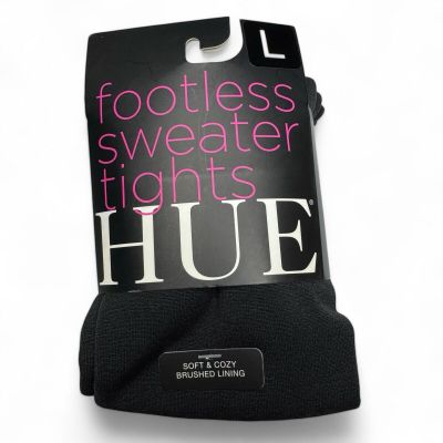 Hue Soft And Cozy Brushed Lined Sweater Tights Size Large Cobblestone Gray New
